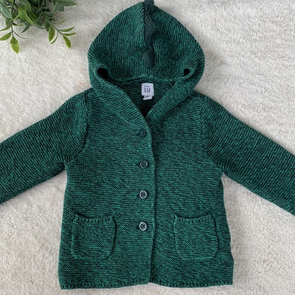 GAP Other - Gap Baby 12-18M Green Dinosaur Sweater Jacket EUC